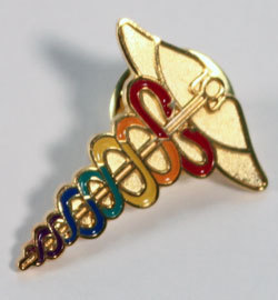 Caduceus Pin--Rainbow 4