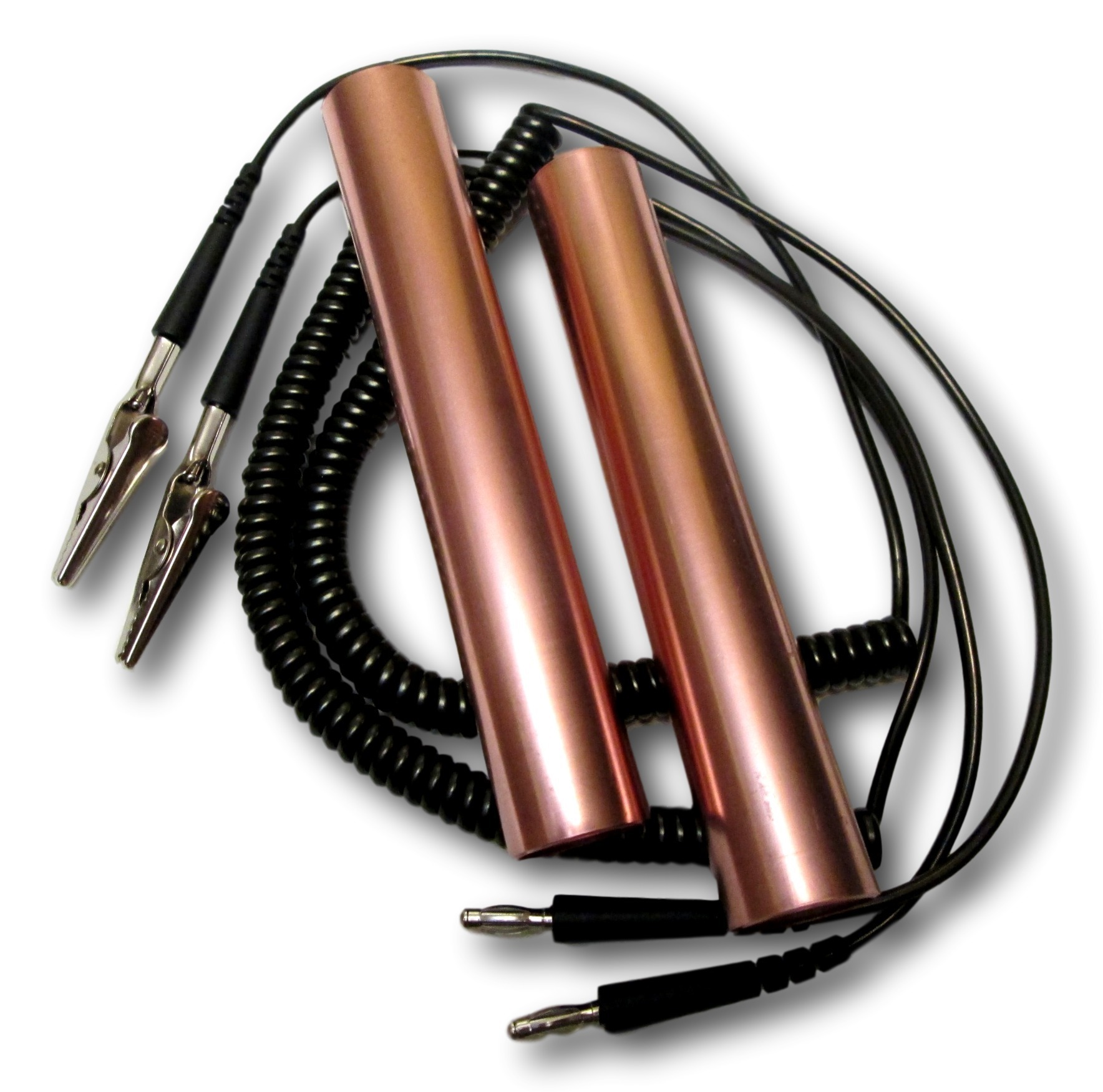 COPPER HANDHOLDS & ALLIGATOR CLIP CONNECTING CABLES 0017