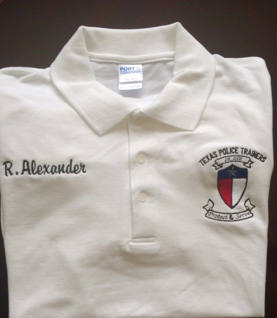 Texas Police Trainers Custom Embroidered Polo Shirt- Size 2X and above Texas Police Trainers Custom Embroidered Polo Shirt- Size 2X and above