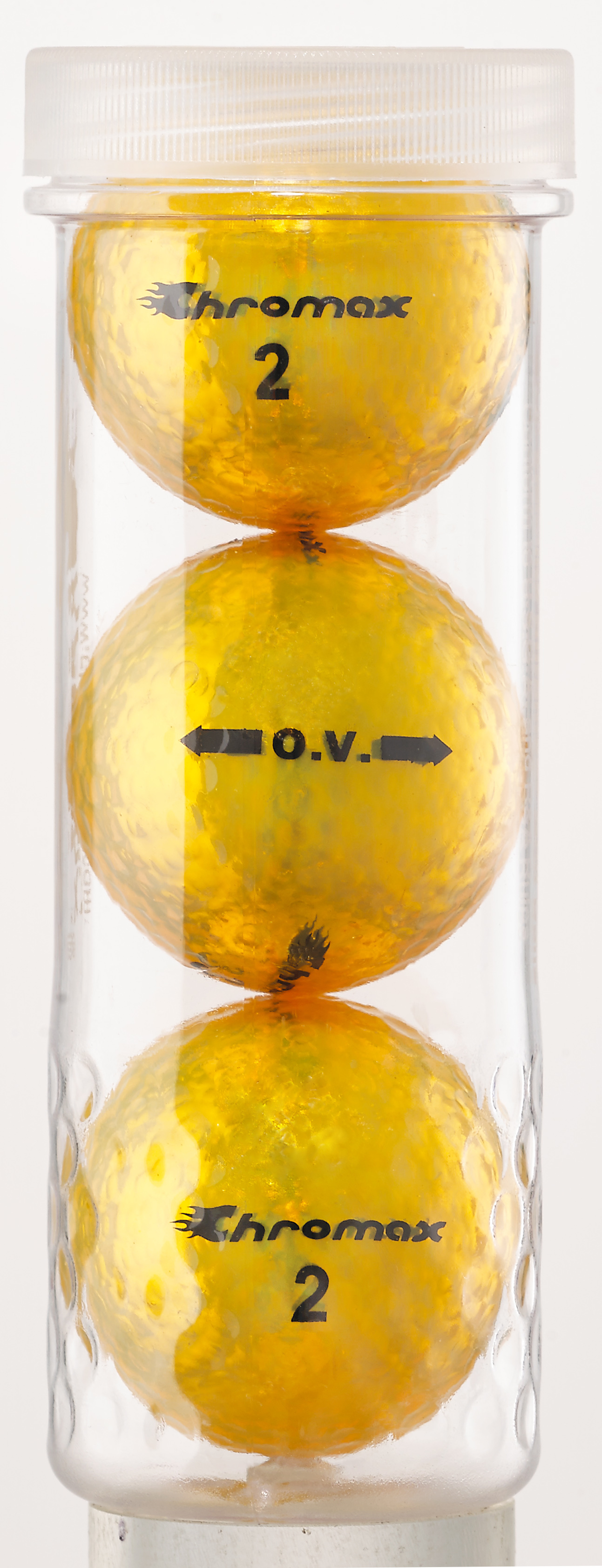 Gold Golf Balls- Chromax O.V. 3 Ball Tube COV753GLD