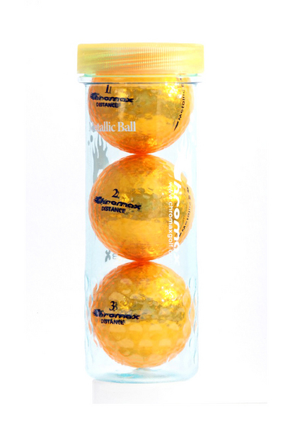 Gold Golf Balls - Chromax Distance 3 Ball Tube CMD3GLD