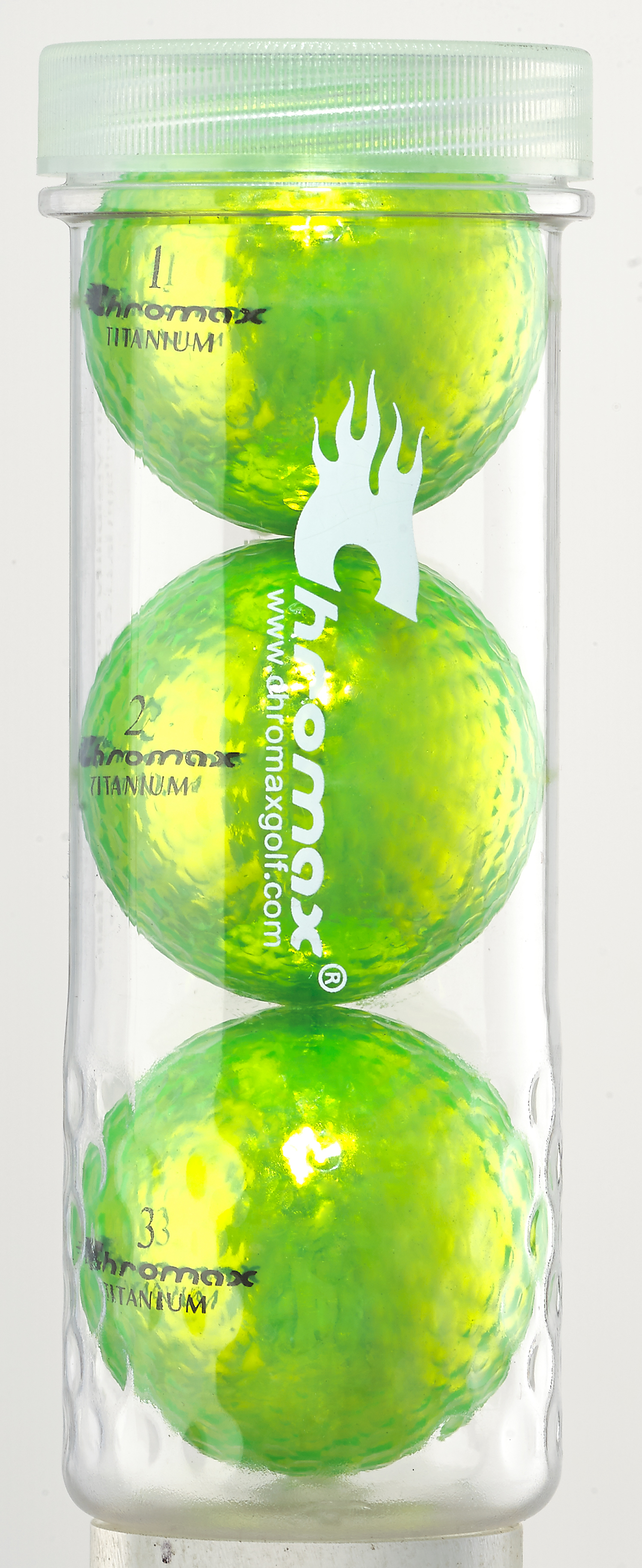 Green Golf Balls - Chromax M1x 3 Ball Tube CM13GRN