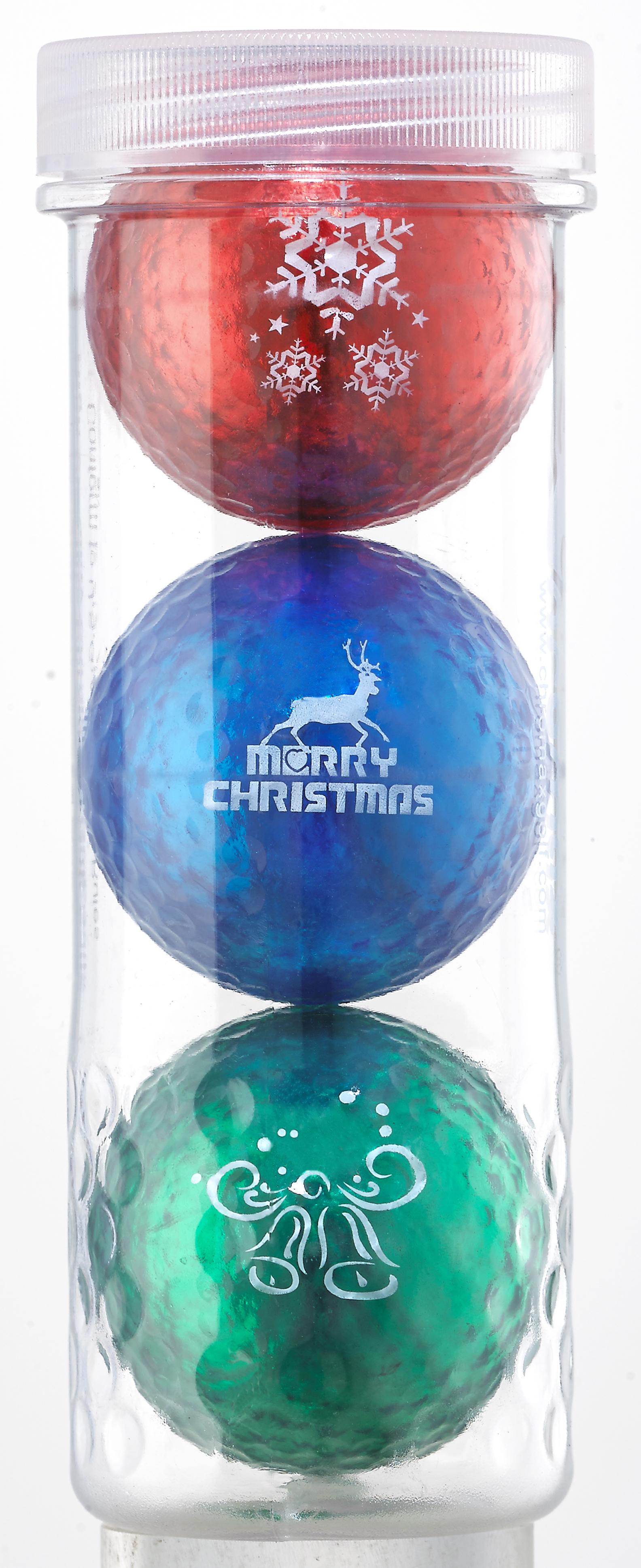 Holiday Golf Balls - Chromax M1x 3 Ball Tube (Red, Blue, Green) CHOL3RBG