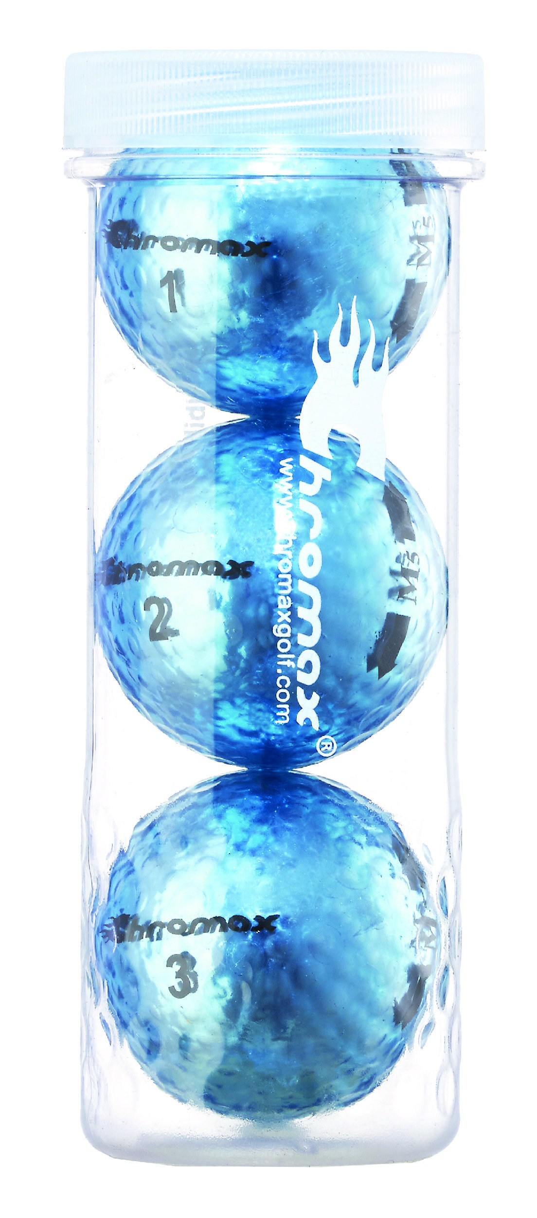 Chromax® Colored Blue Golf Balls - Metallic M5 3 Ball Tube CM53BLU