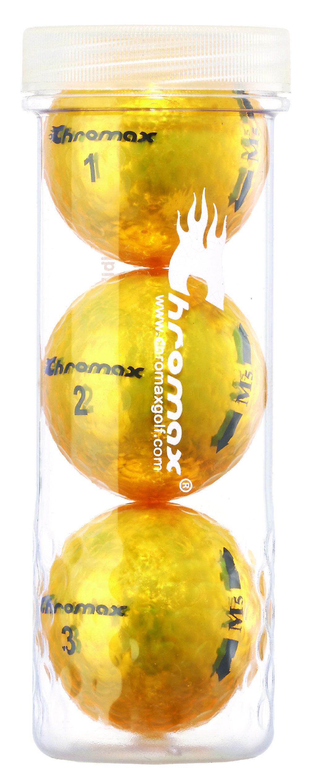 Chromax® Colored Gold Golf Balls - Metallic M5 3 Ball Tube CM53GLD