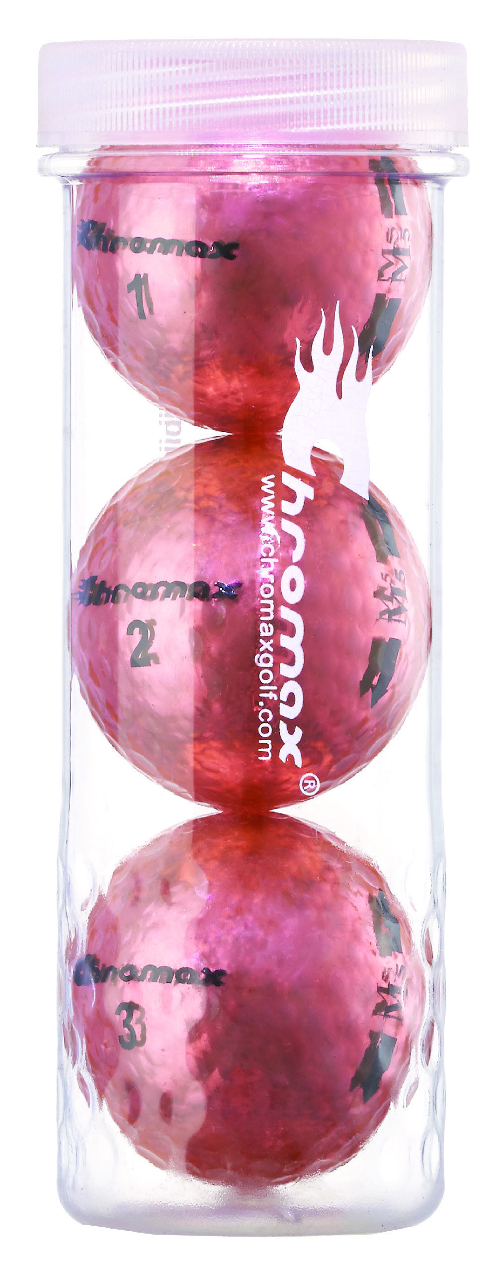 Chromax® Colored Pink Golf Balls - Metallic M5 3 Ball Tube CM53PNK