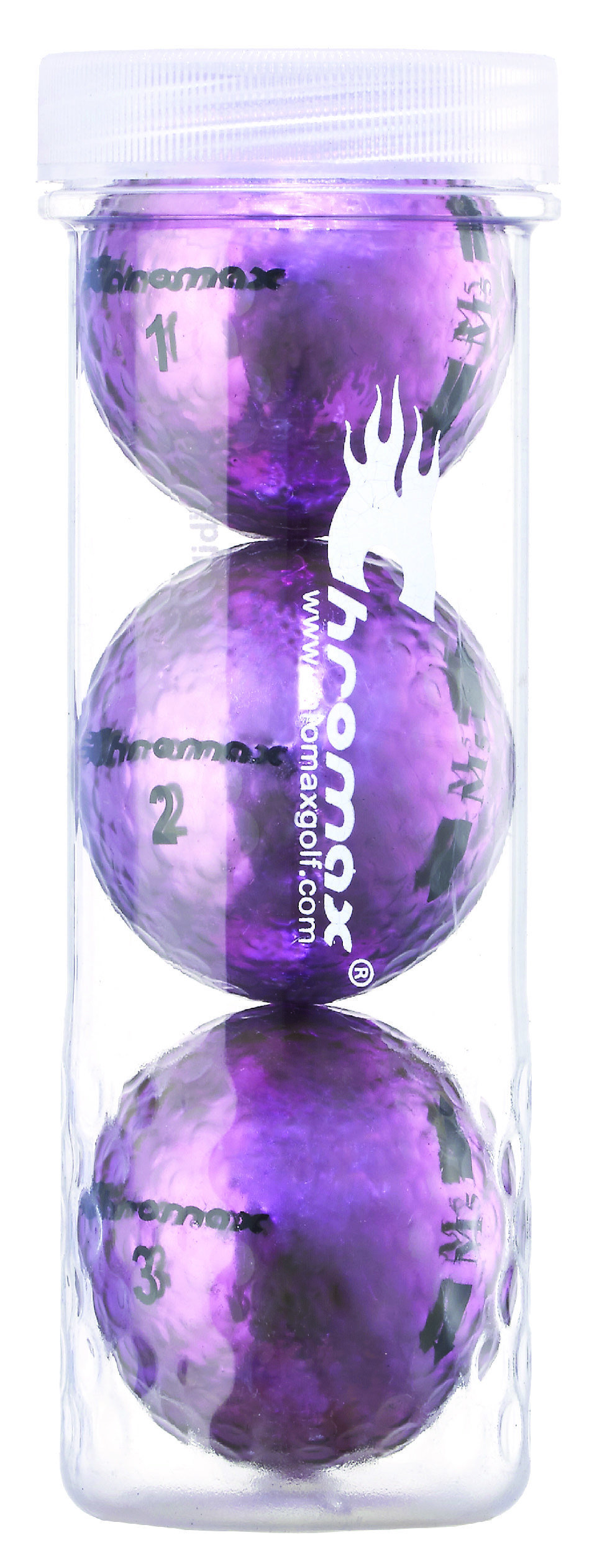 Chromax® Colored Purple Golf Balls - Metallic M5 3 Ball Tube CM53PUR