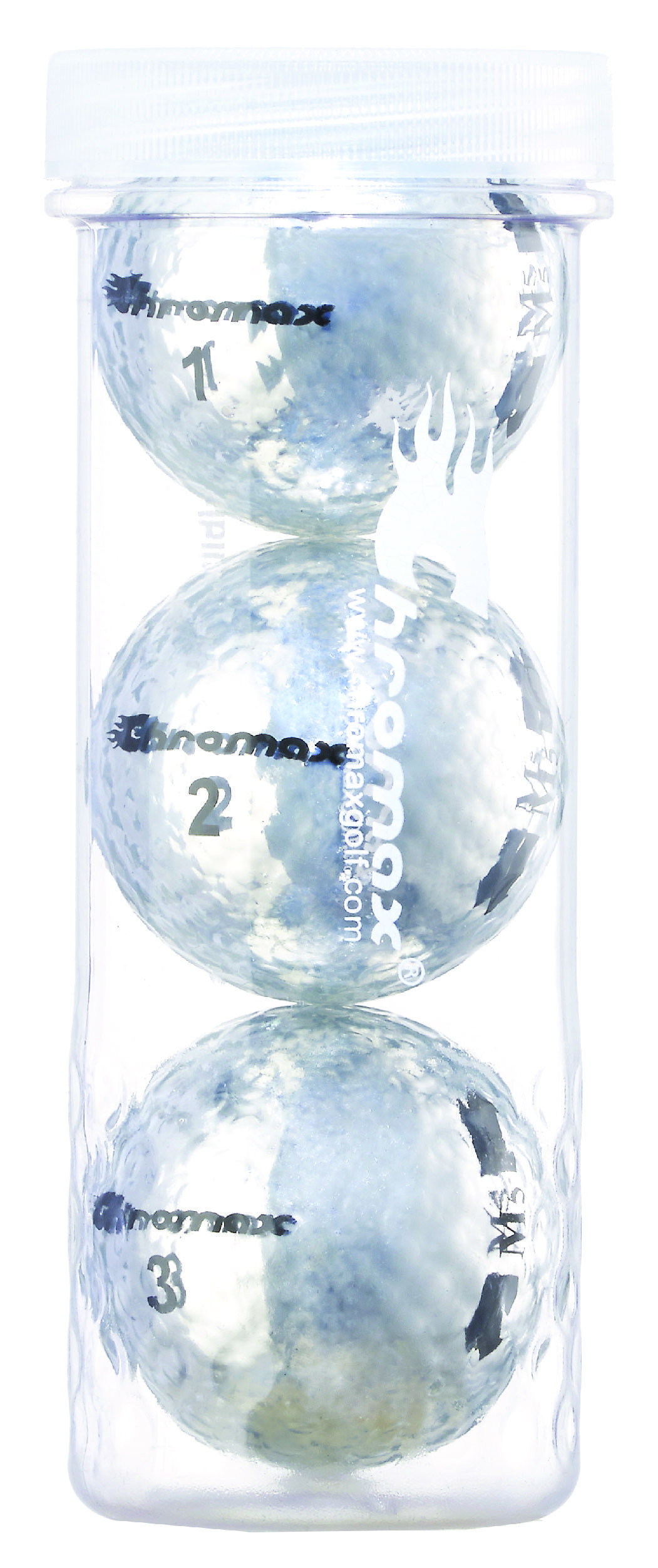 Chromax® Colored Silver Golf Balls - Metallic M5 3 Ball Tube CM53SIL