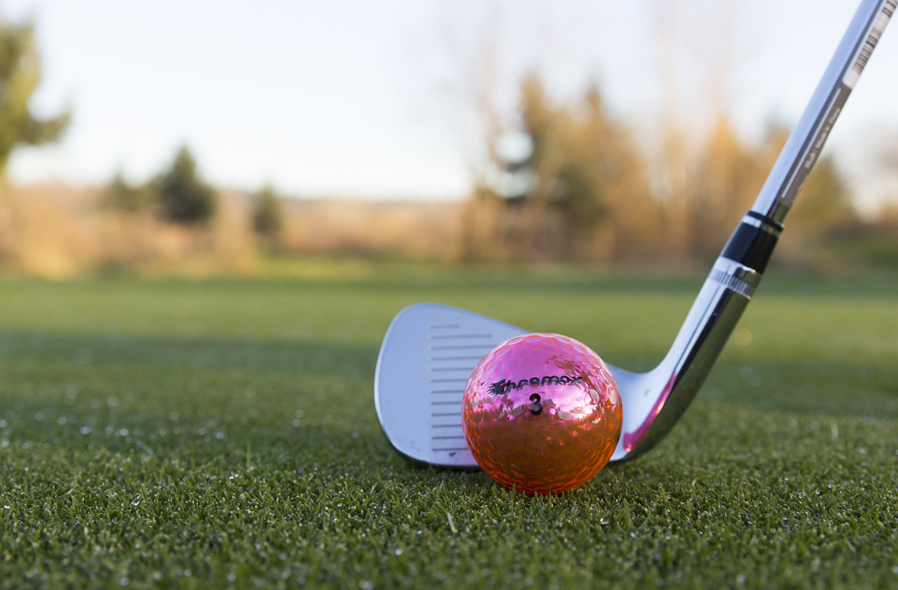 Chromax pink golf ball M5 with wedge