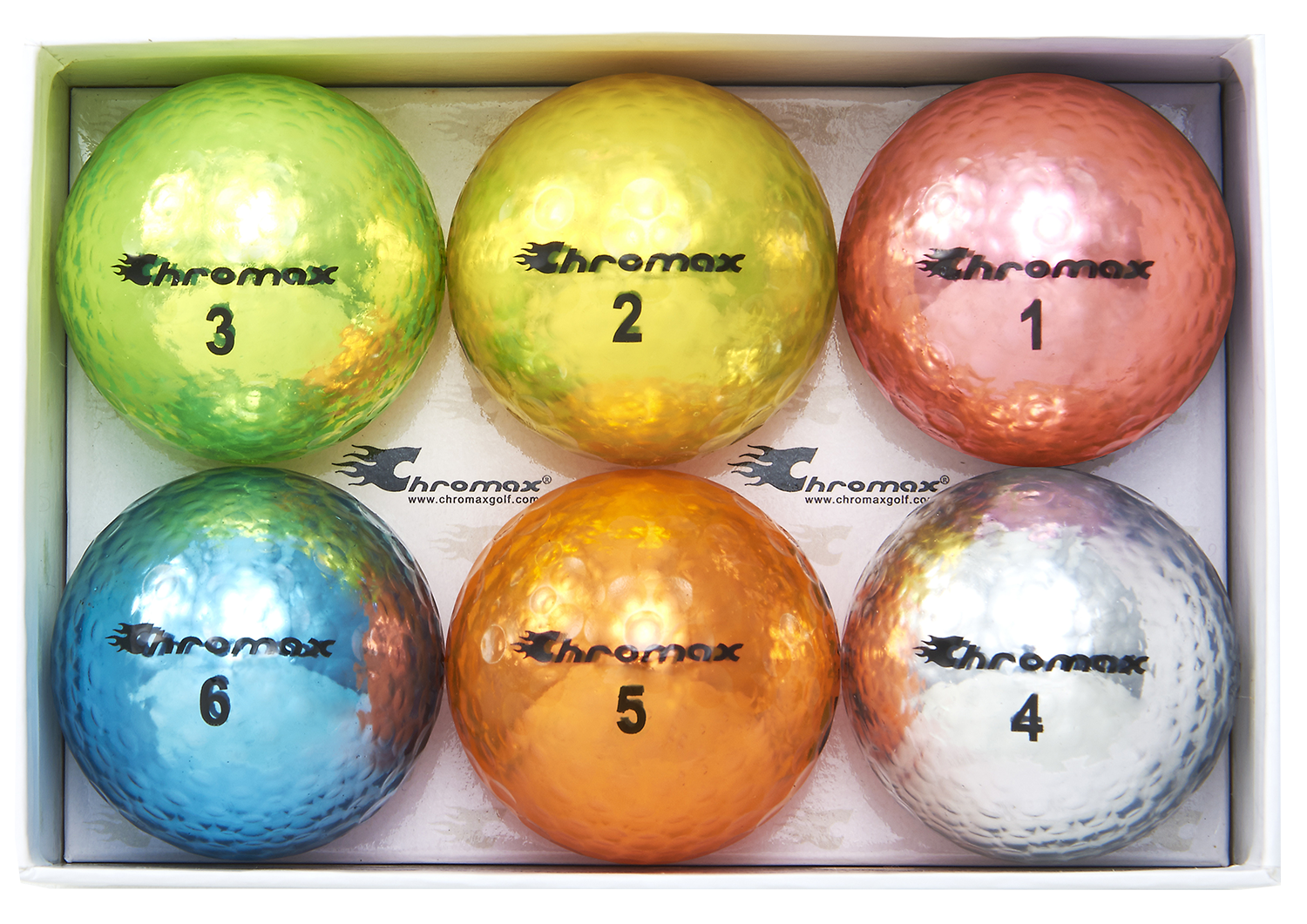 Chromax mixed golf balls M5 6-pack open