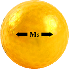 M5 Gold golf ball with sightline