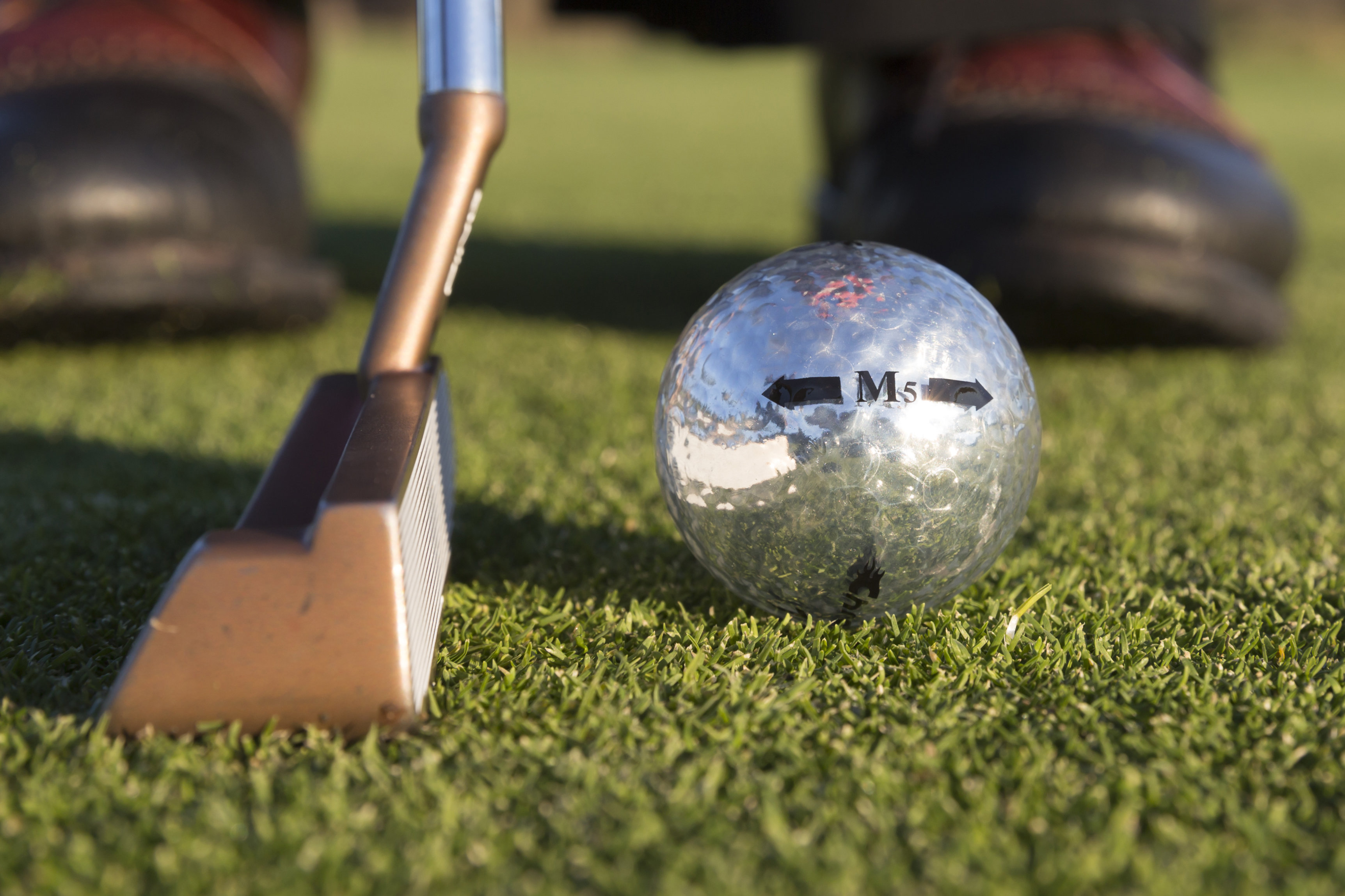 Chromax silver golf ball M5 putting