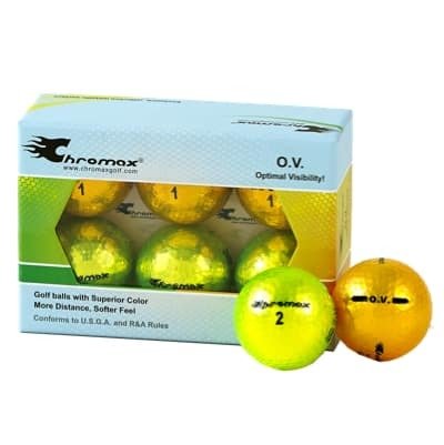 Green neon & Gold Golf Balls- Chromax O.V. Half Dozen COV756MIX
