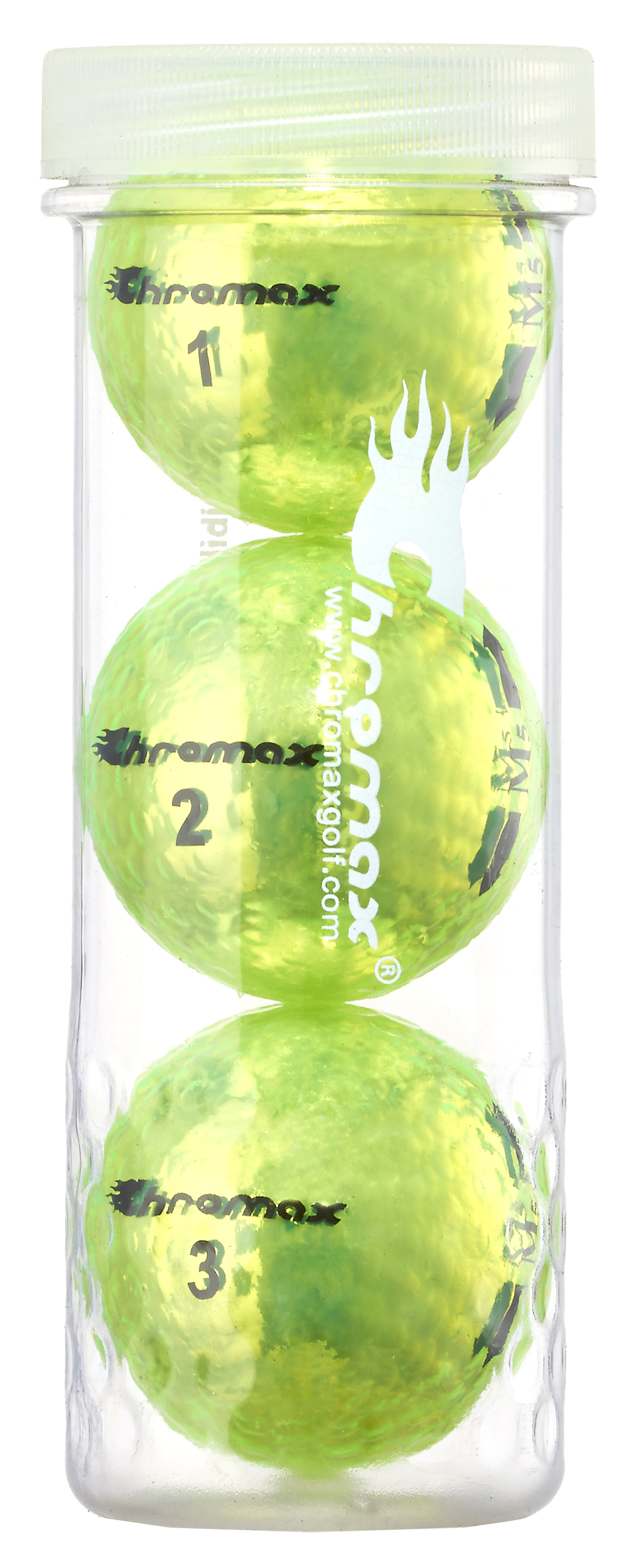 Chromax® Colored Green Neon Golf Balls - Metallic M5 3 Ball Tube CM53GRN