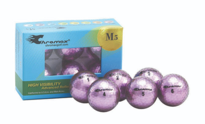 Chromax® Colored Purple Golf Balls - Metallic M5 6 Ball Pack CM56PUR