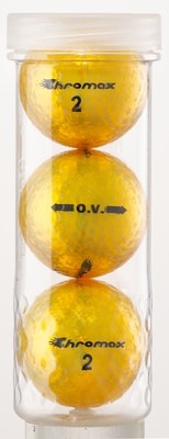 Gold Golf Balls- Chromax O.V. 3 Ball Tube Gold Golf Balls- Chromax O.V. 3 Ball Tube