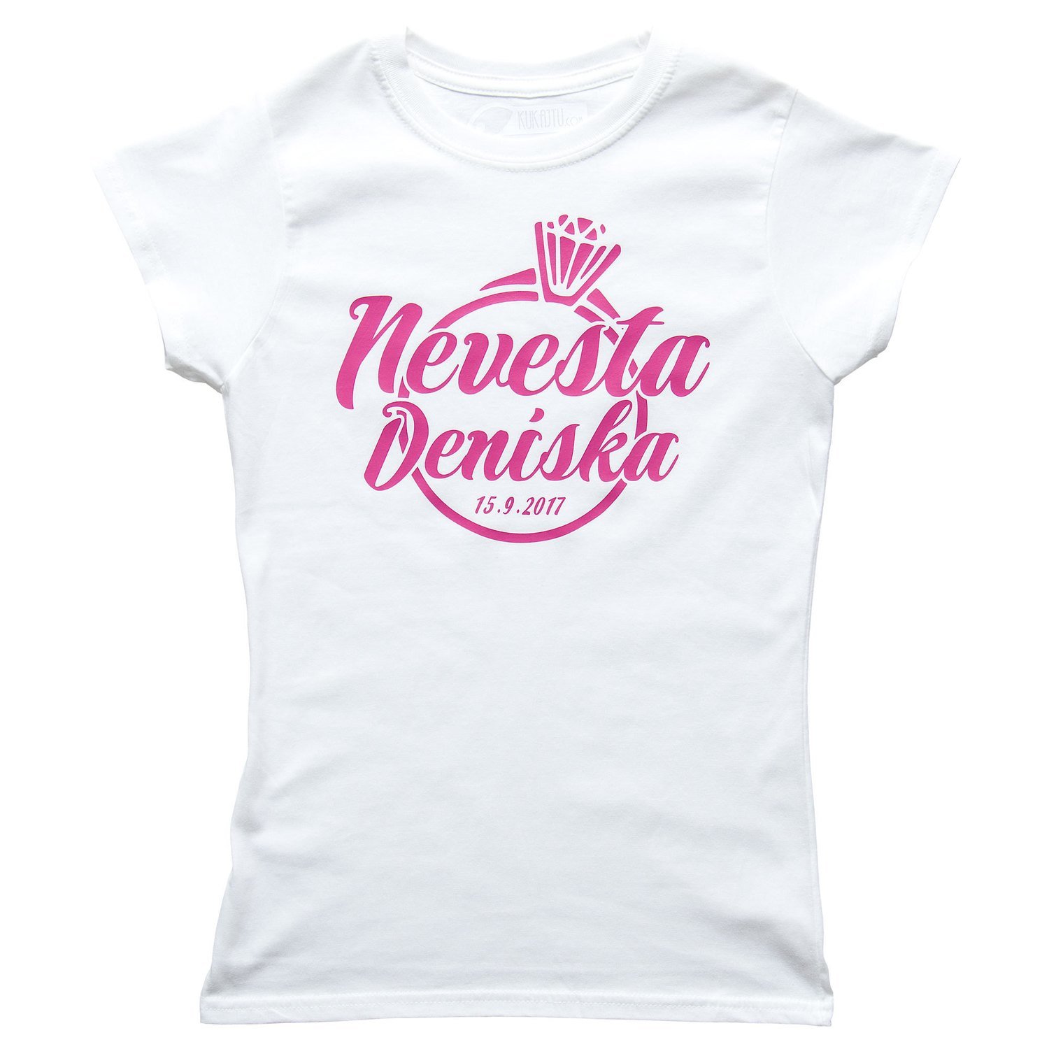 Nevesta s prsteňom, menom a dátumom svadby Nevesta s prsteňom, menom a dátumom svadby