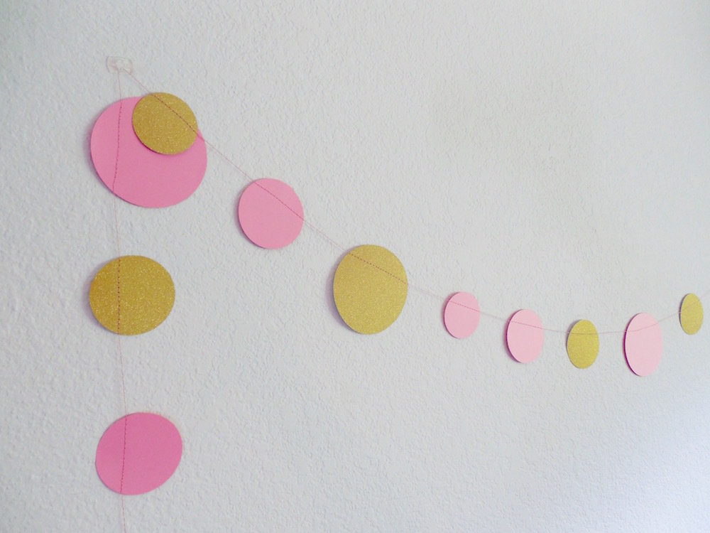 Pink & Gold Dot Garland