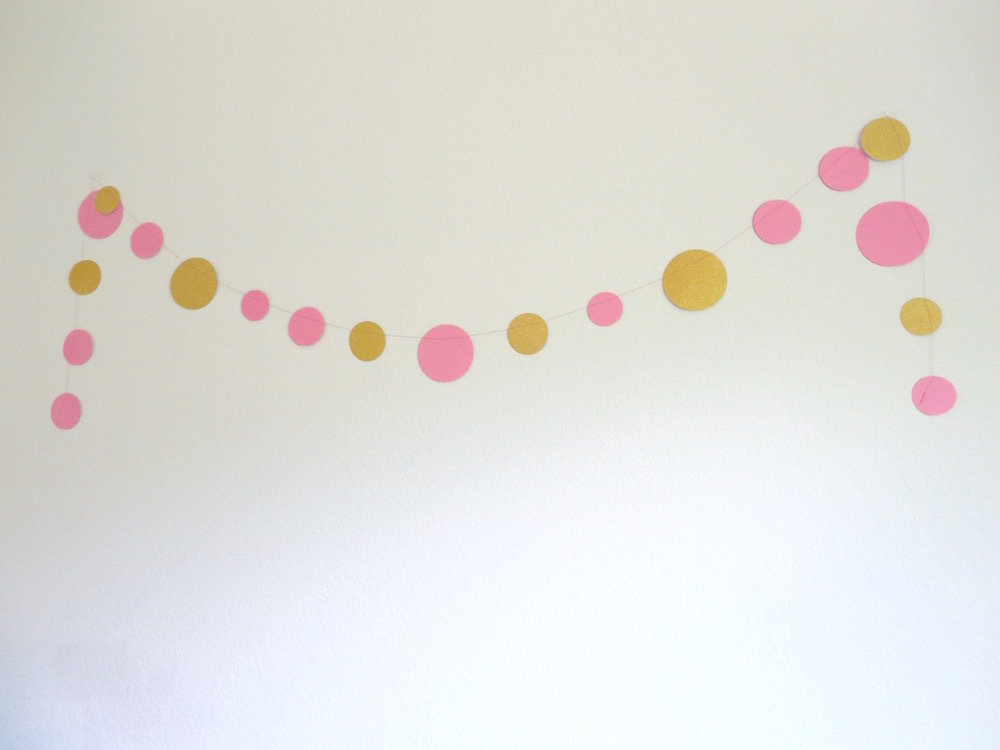 Pink & Gold Dot Garland