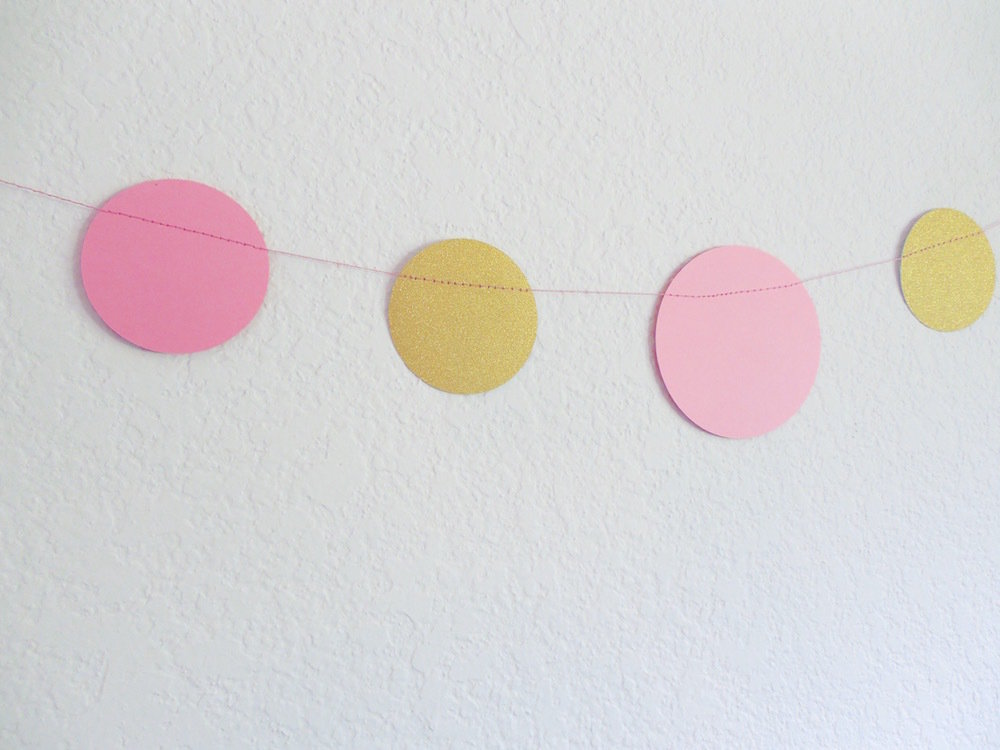 Pink & Gold Dot Garland