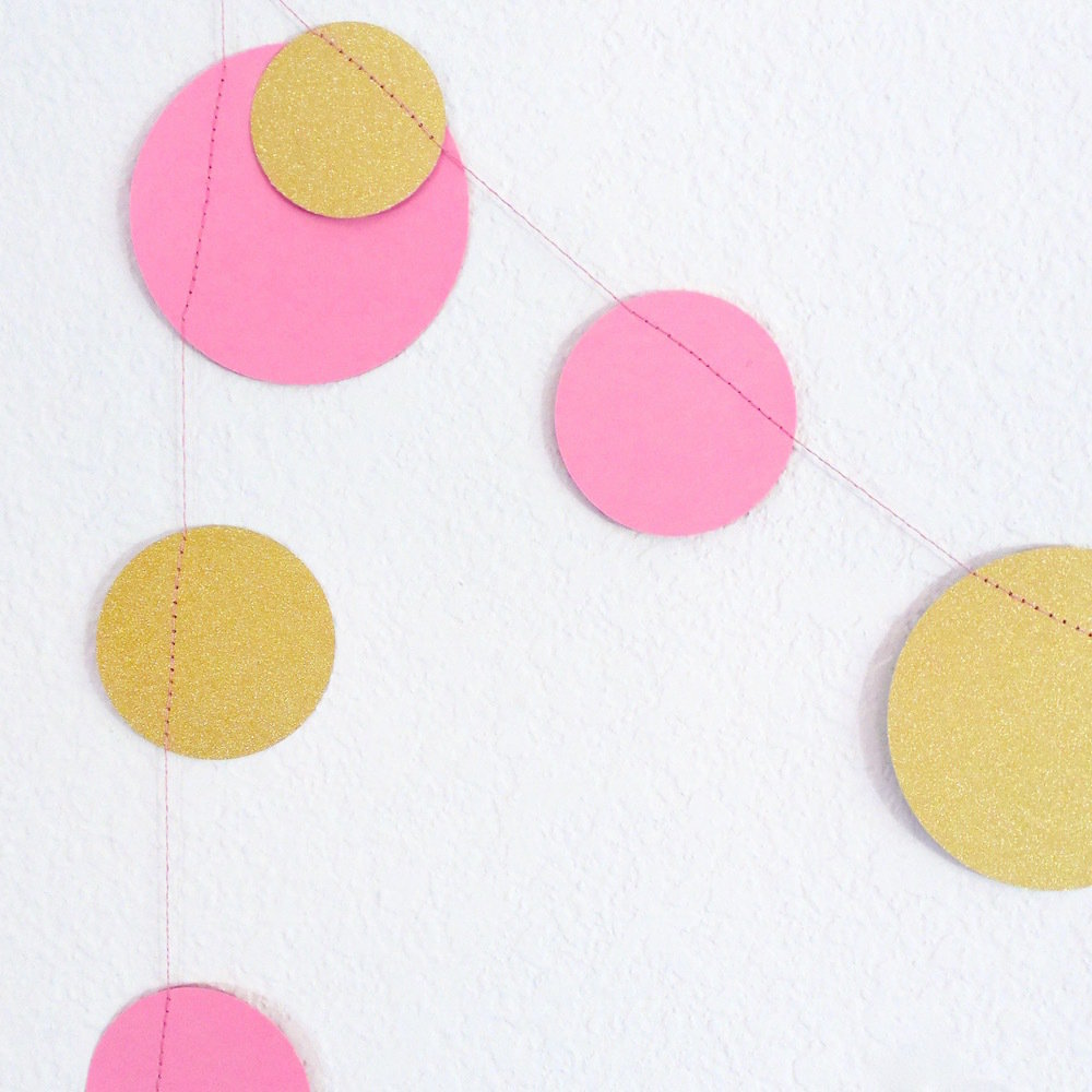 Pink & Gold Dot Garland 22030