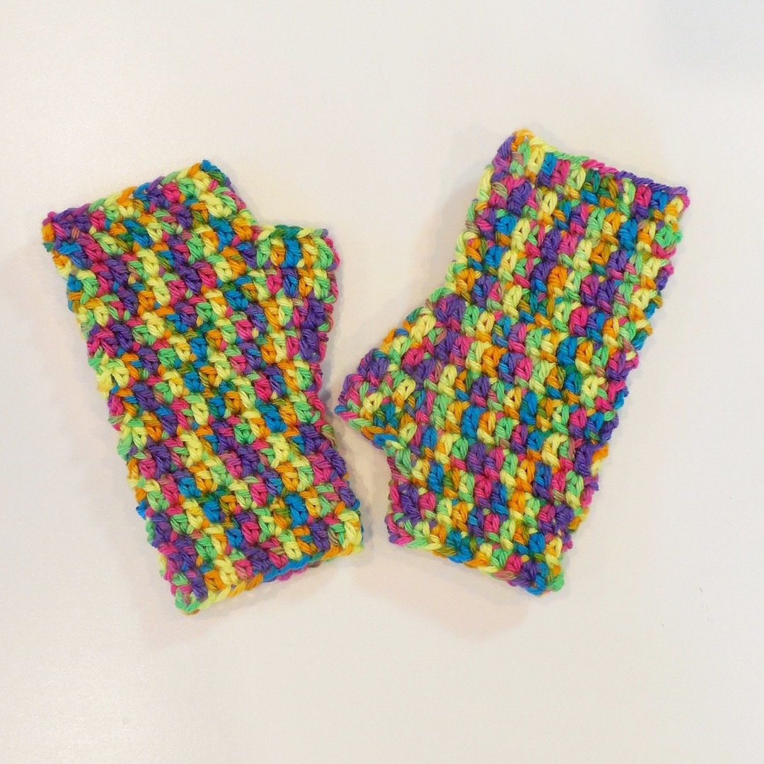 Kids Fingerless Gloves, Bold Multi Color