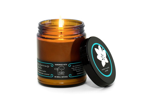 Non Toxic Amber Apothecary Jar All Natural Coconut Wax - Choose From 8 Aromas 00004