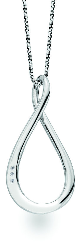 White Ice Sterling Silver Diamond Open Looped Necklace White Ice Sterling Silver Diamond Open Looped Necklace