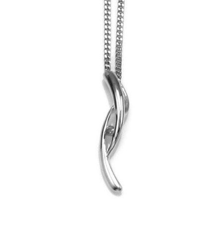 White Ice Sterling Silver Diamond Fancy Twist Necklace White Ice Sterling Silver Diamond Fancy Twist Necklace