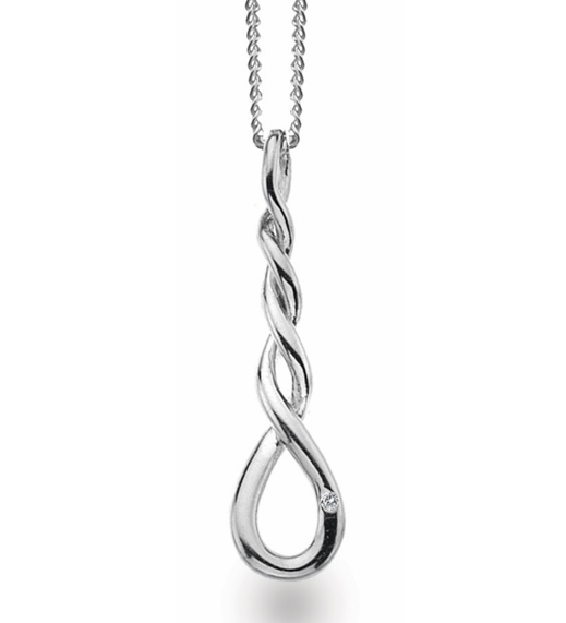 White Ice Sterling Silver Diamond Twist Drop Necklace White Ice Sterling Silver Diamond Twist Drop Necklace
