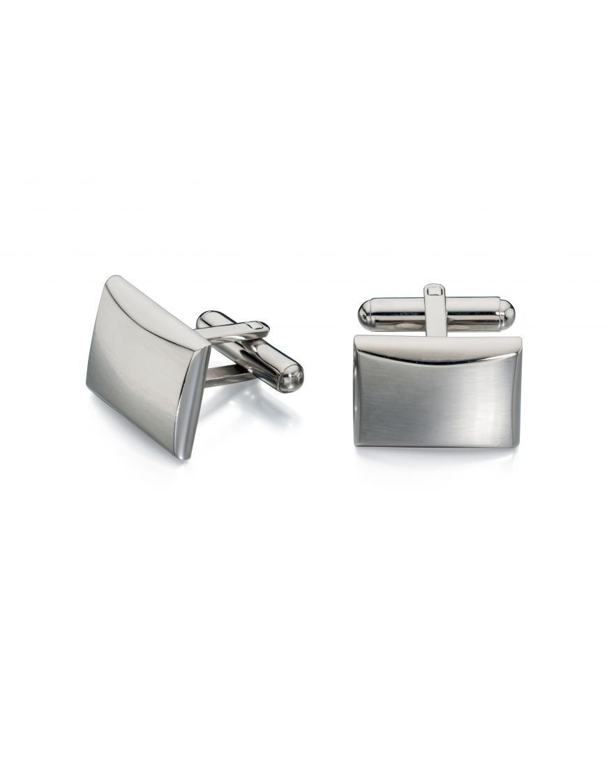 Fred Bennett Stainless Steel Brushed and Polished Cufflinks Fred Bennett Stainless Steel Brushed and Polished Cufflinks