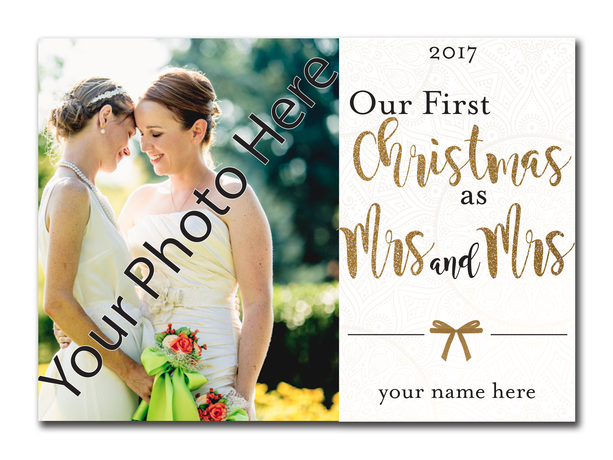Our First Christmas as Mrs. and Mrs. 5x7 00035