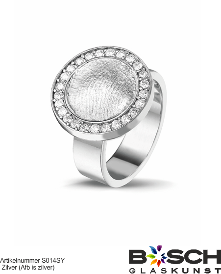 Zilveren ring met vingerafdruk 410 S S014SY