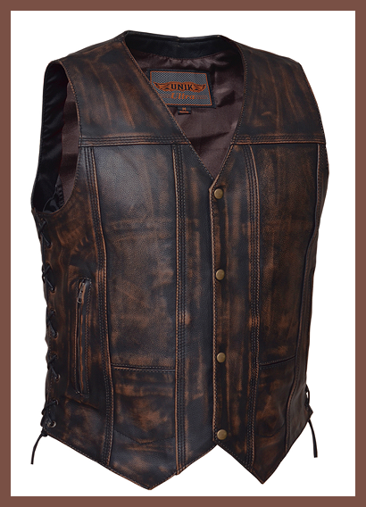 leather motorcycle vest