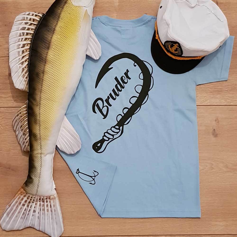 "Anglerin & Angler / Schwester & Bruder" T-Shirt Partnerset (Kindergröße 90 bis XXXL)