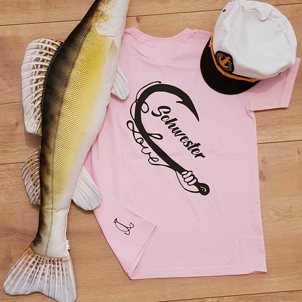 "Anglerin & Angler / Schwester & Bruder" T-Shirt Partnerset (Kindergröße 90 bis XXXL)
