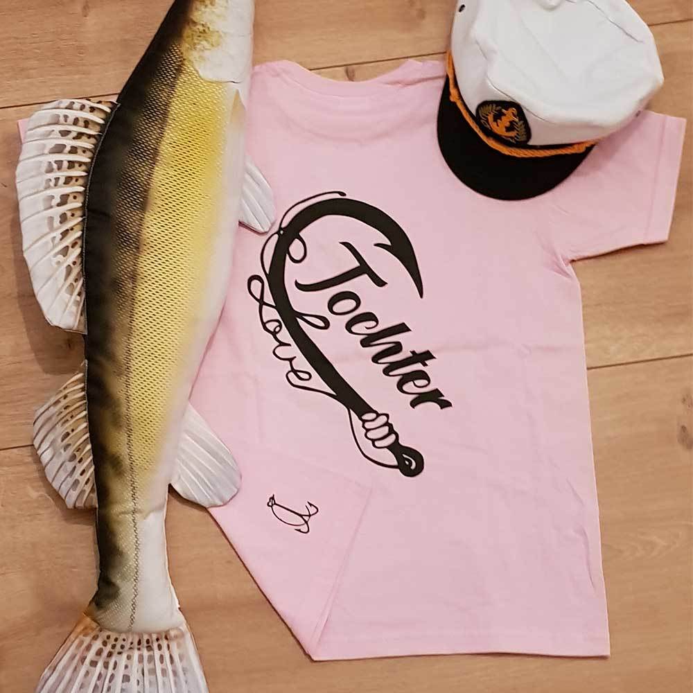 "Anglerin" Kinder T-Shirt Mädchen (Kindergröße 90 bis XXXL)
