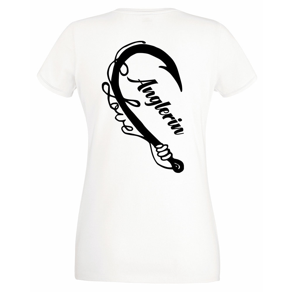 "Anglerin" Kinder T-Shirt Mädchen (Kindergröße 90 bis XXXL)