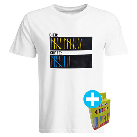 Original Sauf-Counter Classic T-Shirt (Herren Weiß) 92028
