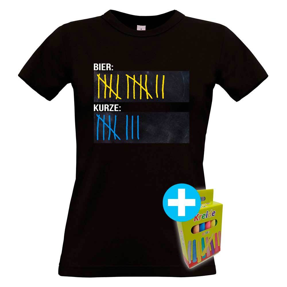 Original Sauf-Counter Classic T-Shirt (Damen Rundhals, Farbe Schwarz) 92046