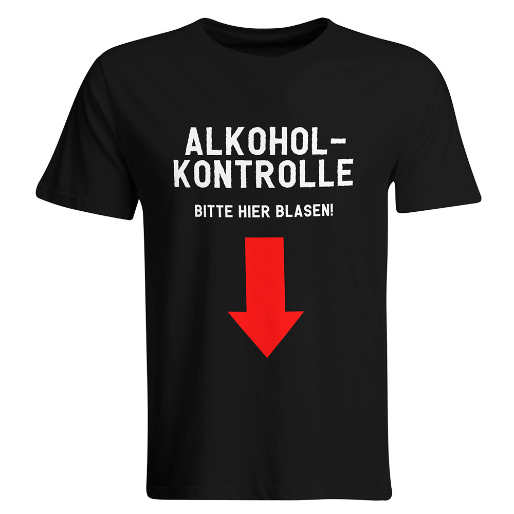 "Sauf-Counter" T-Shirt + "Alkoholkontrolle - Bitte hier blasen" T-Shirt (Herren)