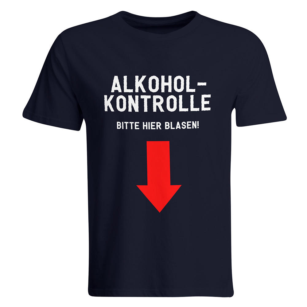 "Sauf-Counter" T-Shirt + "Alkoholkontrolle - Bitte hier blasen" T-Shirt (Herren)