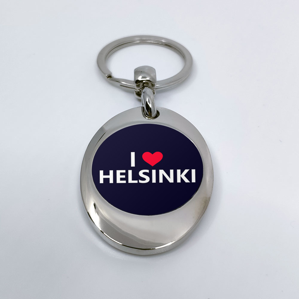 "I love Helsinki" Schlüsselanhänger mit integriertem Einkaufswagen-Chip 92115