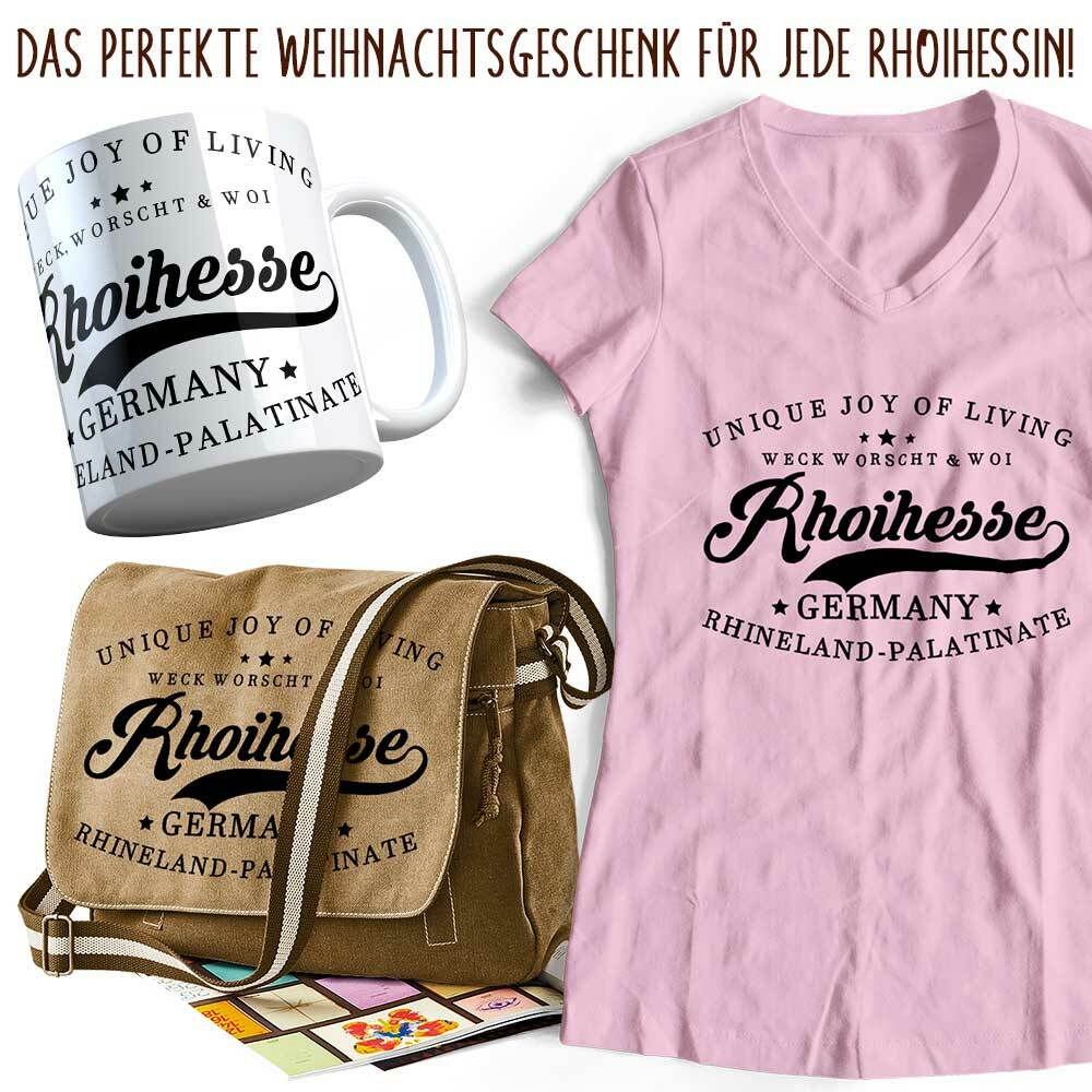 Rhoihesse Xmas 2019 Geschenkset für Damen (Vintagetasche, T-Shirt & Tasse) M1-RHL 35338