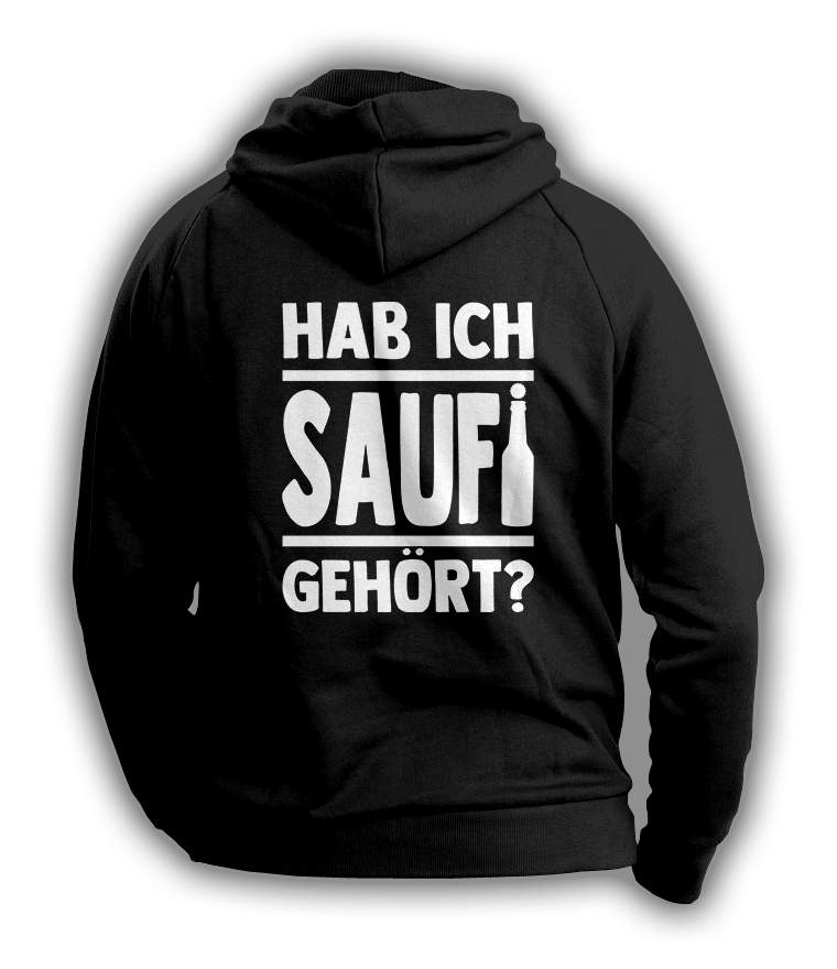 12 x Saufcounter Hoodie mit drei Druckbereichen