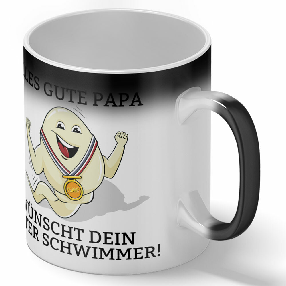 "Alles Gute Papa wünscht dein bester Schwimmer" Spermium Tasse (Variante: Zaubertasse mit Farbwechseleffekt) 92151
