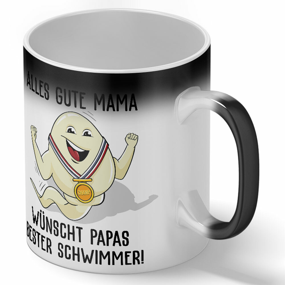 "Alles Gute Mama wünscht Papas bester Schwimmer" Spermium Tasse (Variante: Zaubertasse mit Farbwechseleffekt) 92157