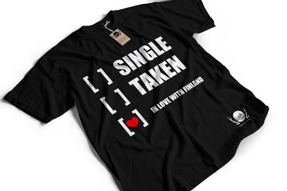"Single, taken, in love with Finland" T-Shirt (Men) M1-FT 00130