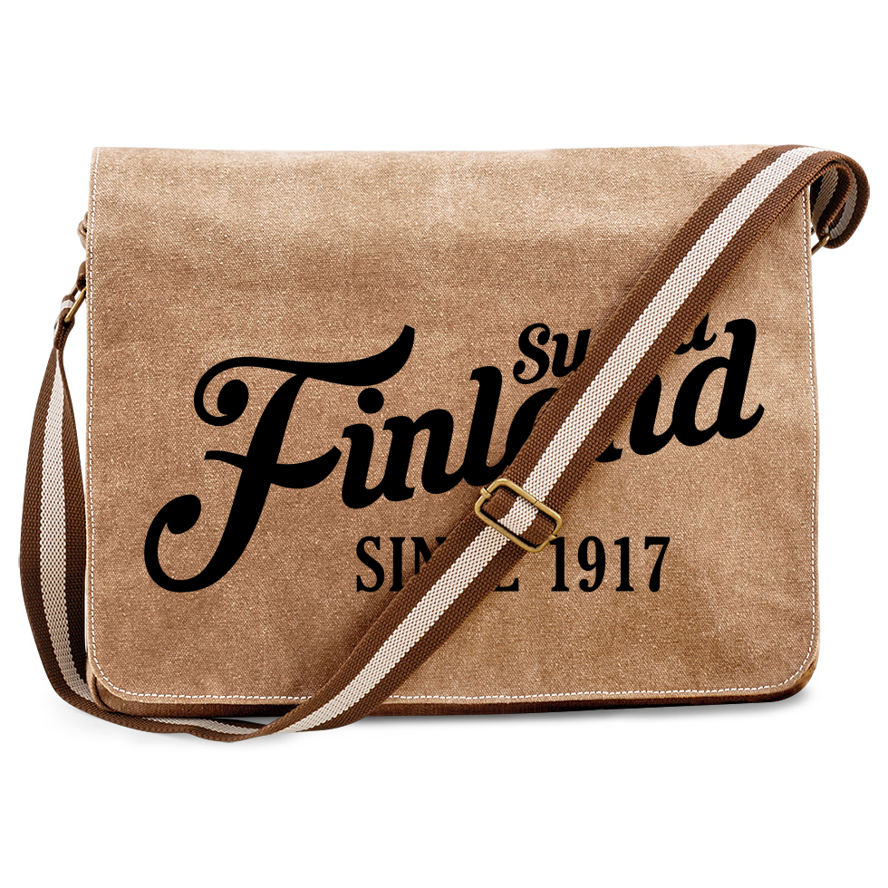 "Suomi Finland - since 1917" Premium Messengertasche im Vintagelook M1-FT 00161