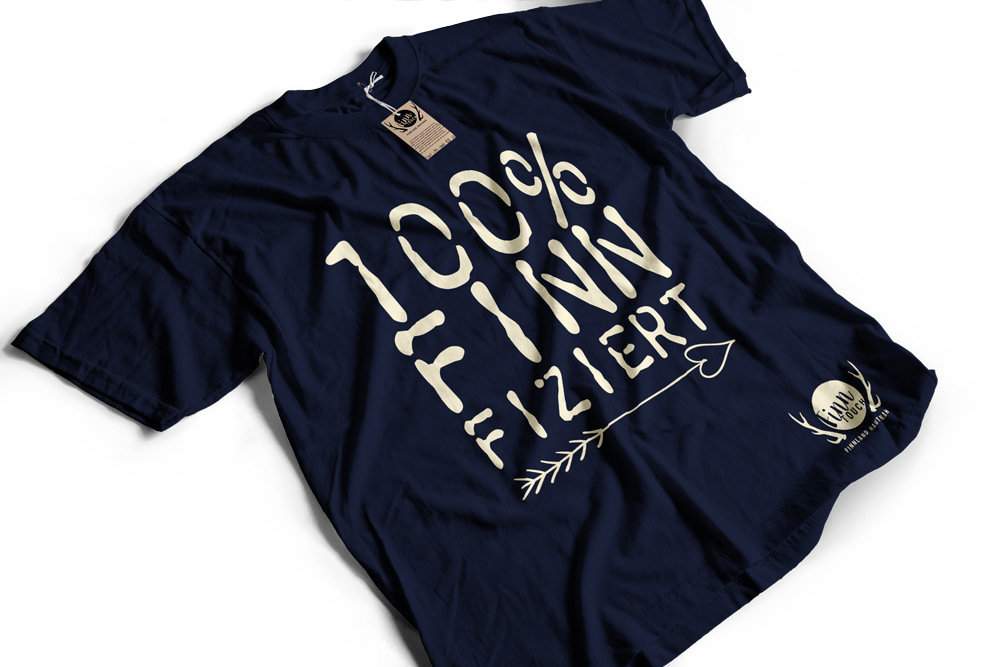 "100% finnfiziert" Finnland T-Shirt (Herren) M1-FT 00199